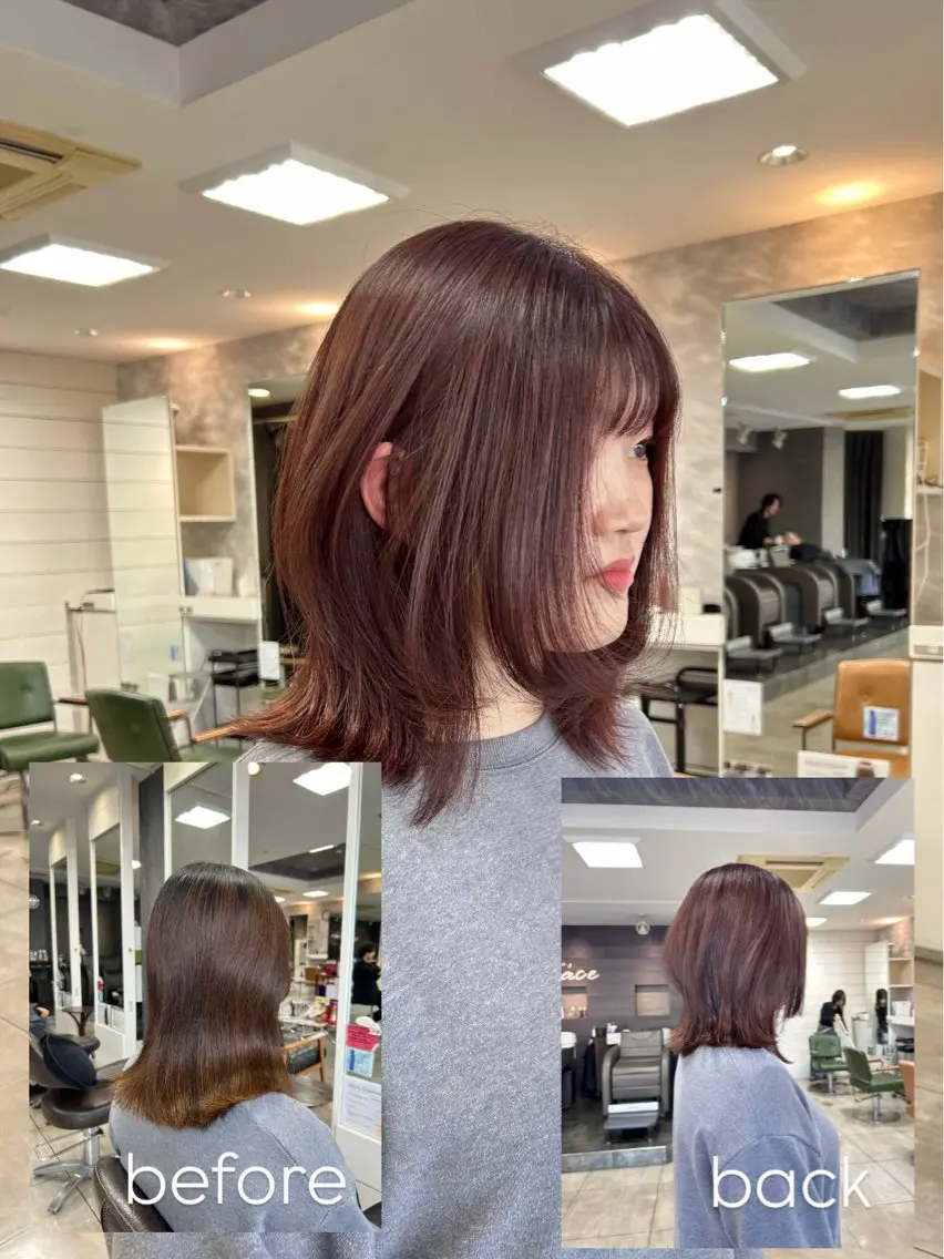 ミディアム カット ヘアカラー 🫧艶髪カラー🫧 森本くるみのヘアスタイル