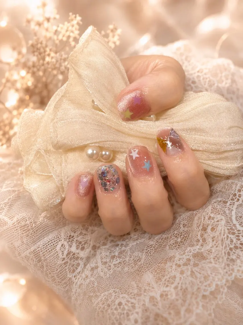 ネイル キラキラネイル マグネットネイル ハンドネイル Naris Nail salonのネイルデザイン