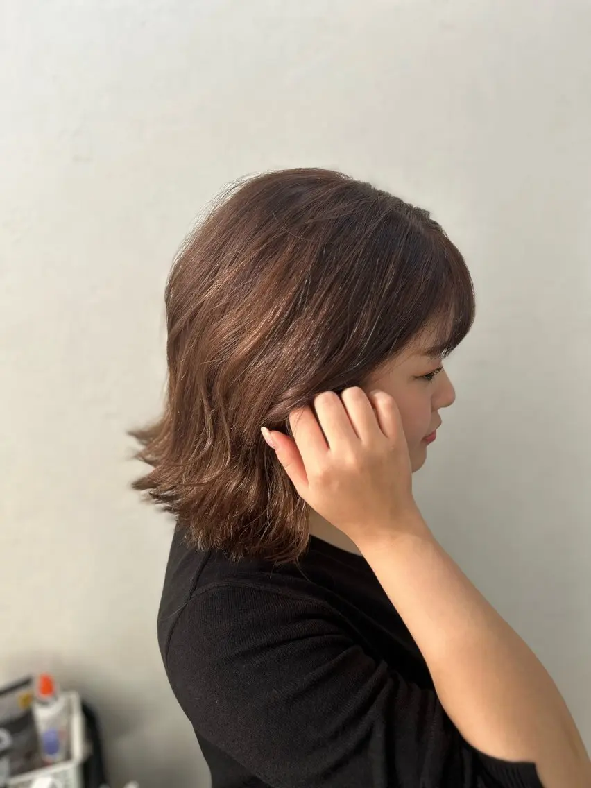 ミディアム カラー ベージュカラー メンズパーマ 髪質改善☆有馬のヘアスタイル