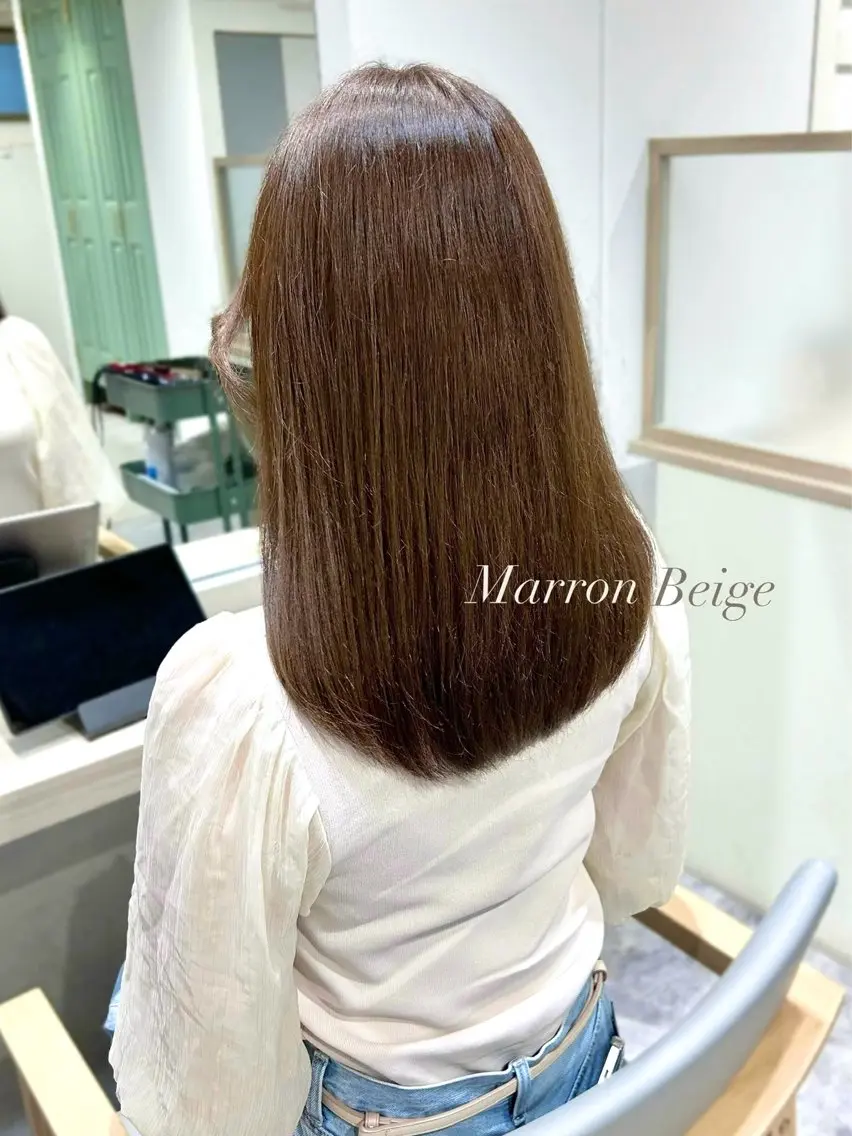 セミロング カラー ベージュカラー LOVEST Rihoのヘアスタイル