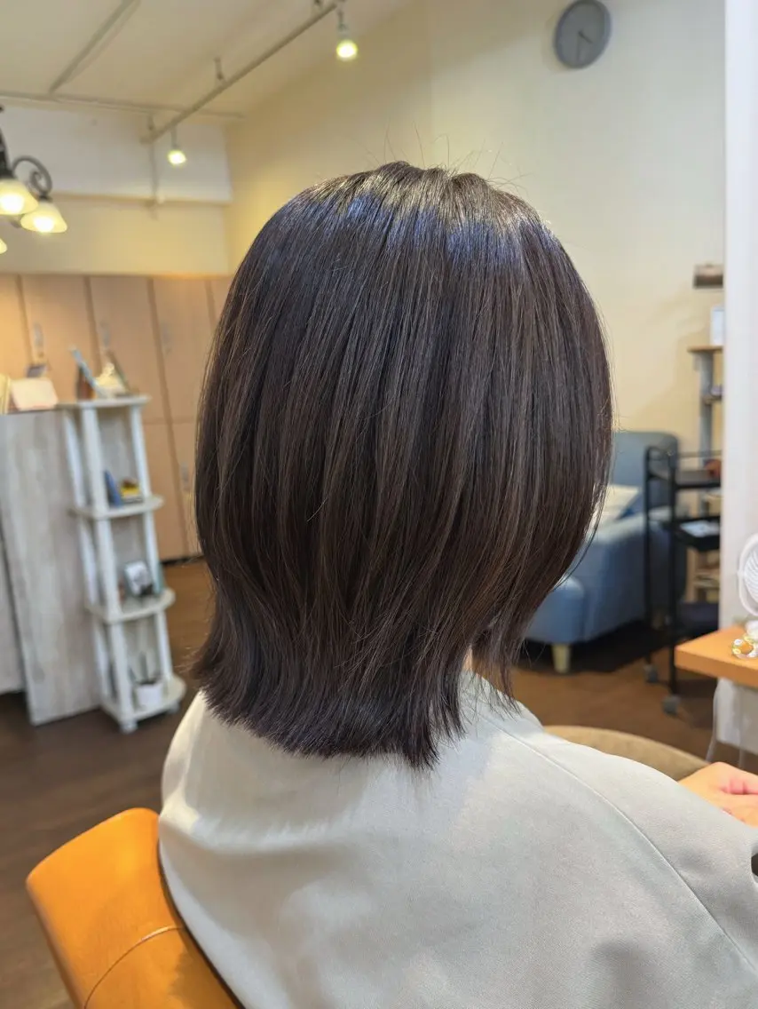 ミディアム カット ヘアカラー トリートメント 蒲田TSUJINO/ 縮毛矯正/艶カラーのヘアスタイル
