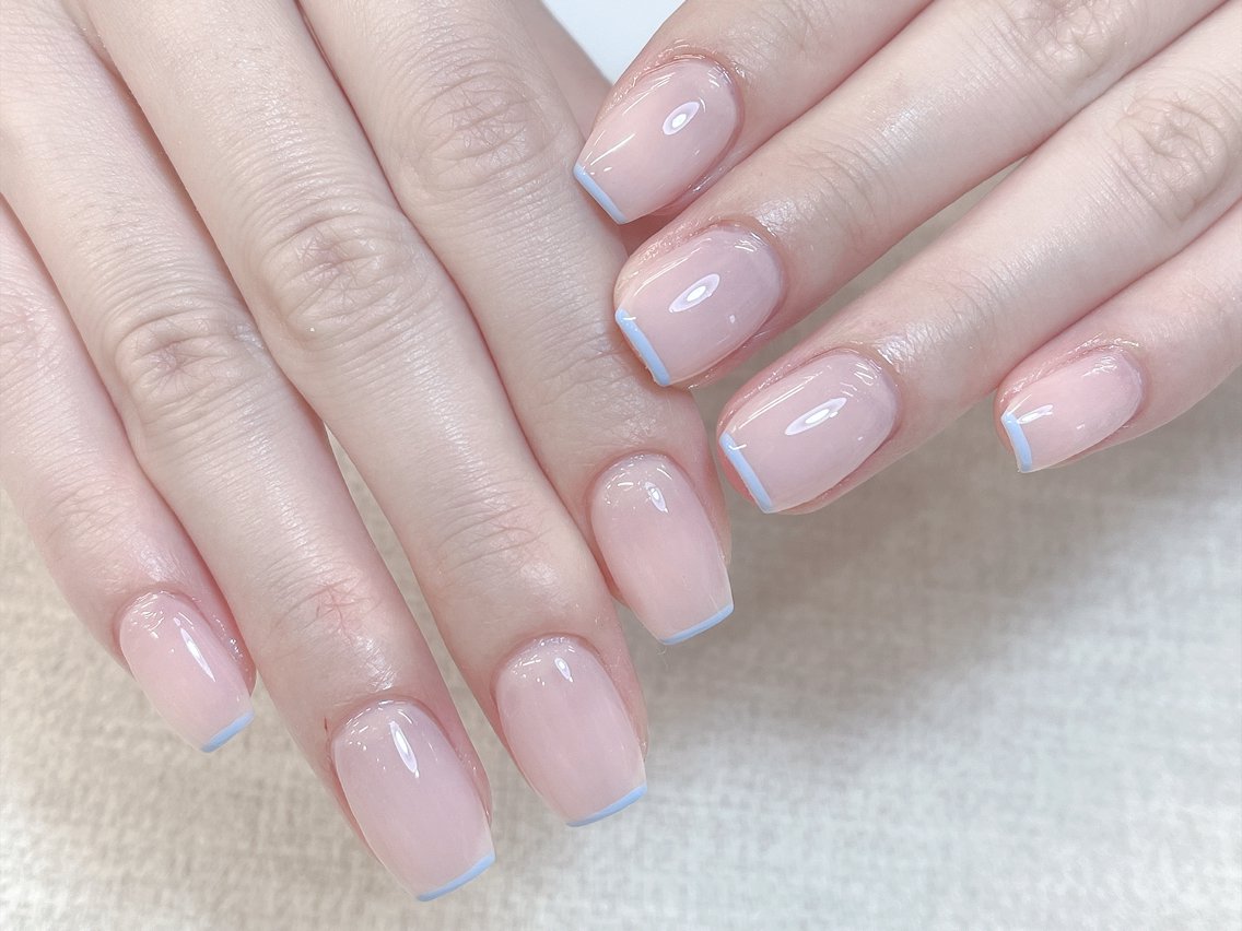 ネイル チークネイル 成人式 フレンチネイル グラデーション 氷ネイル・うるうるネイル ハンドネイル DUO MI nail salonのネイルデザイン