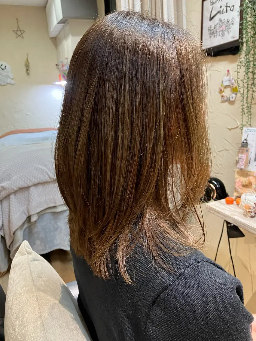 ミディアム カラー カット ヘアカラー トリートメント 🌈20年目突入🎉 山口のヘアスタイル