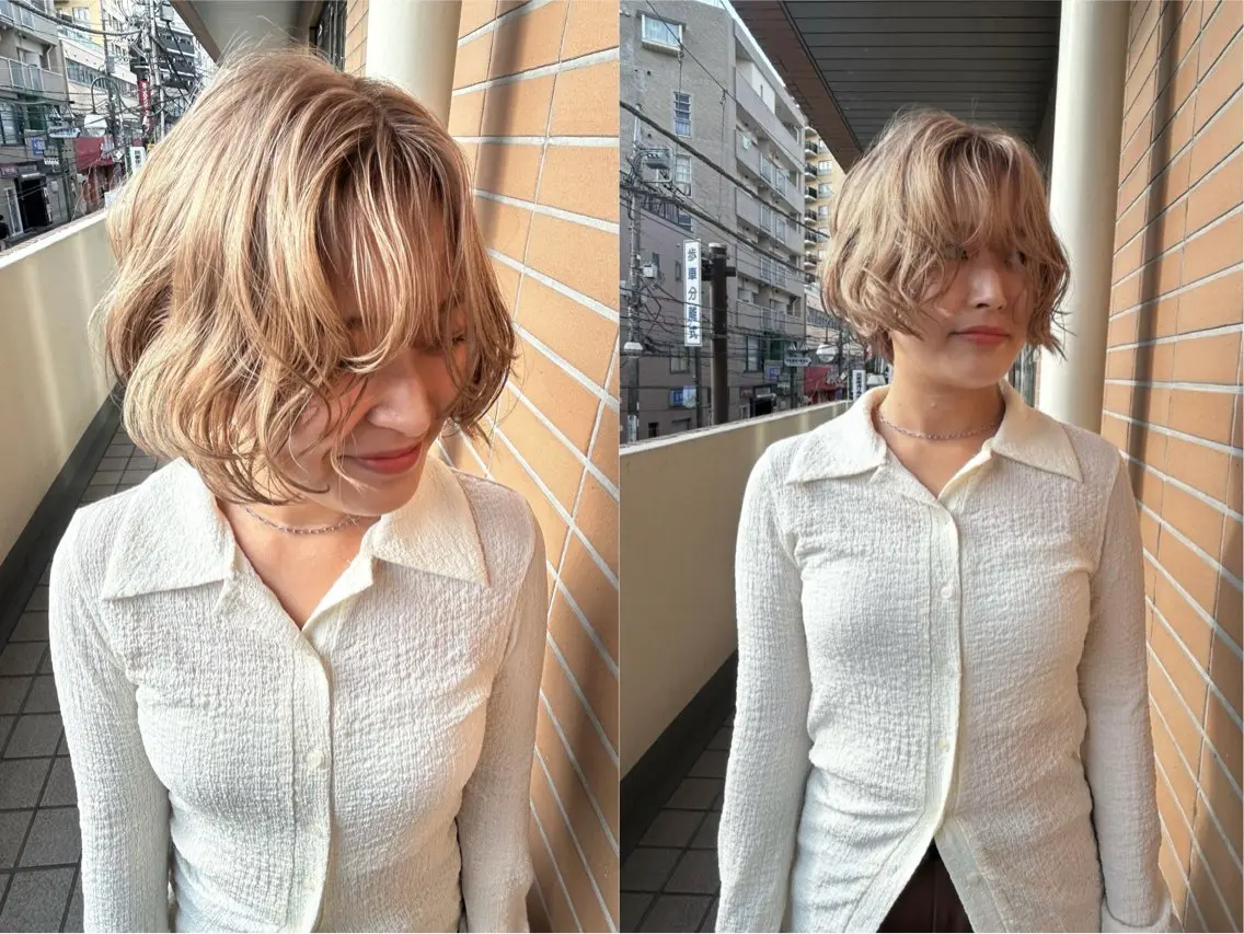 ショート カラー ヘアカラー momona english okのヘアスタイル