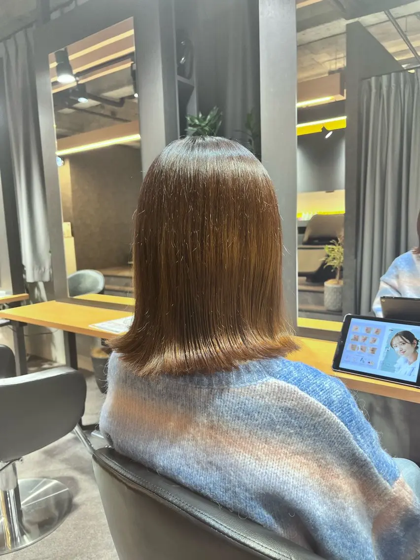 ミディアム カラー plune 村松のヘアスタイル