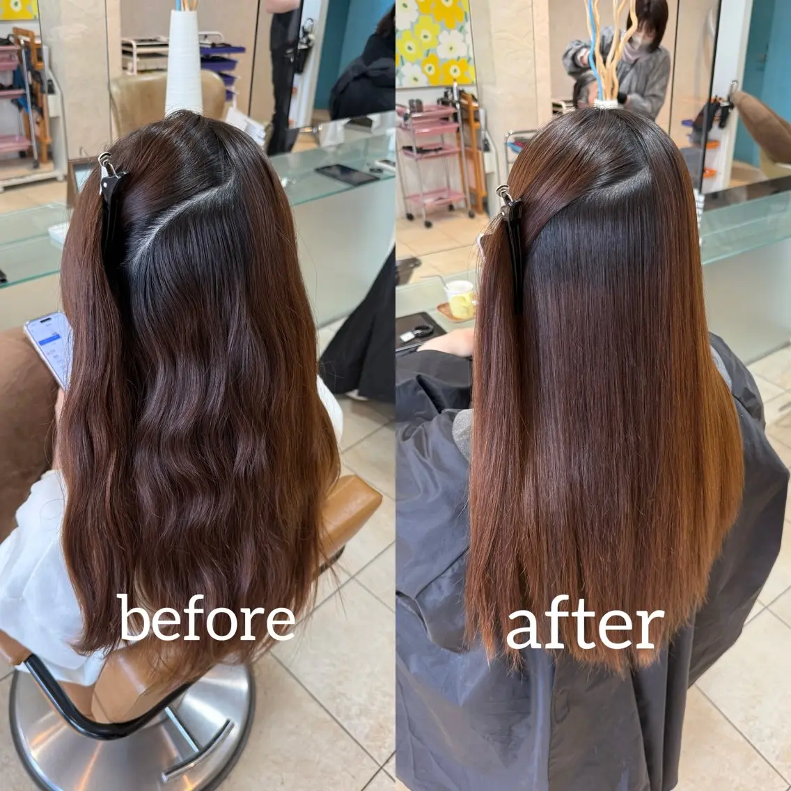 ロング カット 縮毛矯正 トリートメント 竹添 有梨沙のヘアスタイル
