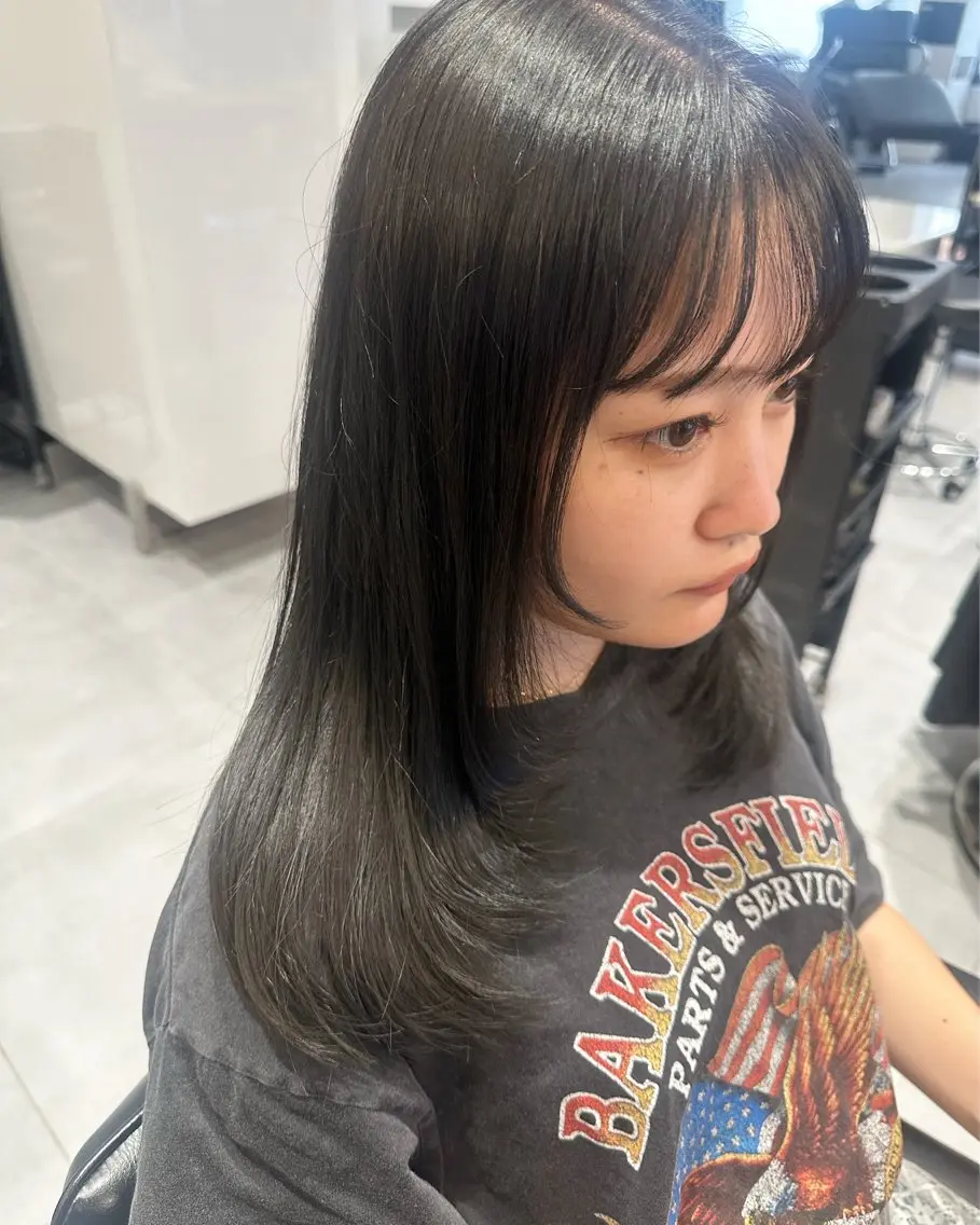ロング カラー ヘアアレンジ カット ヘアカラー オリーブ透明感カラー 表参道/MIKUのヘアスタイル