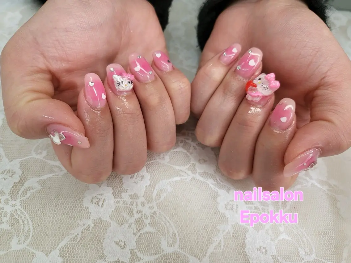 ネイル チークネイル ワンホンネイル ハンドネイル ハンドケア 心斎橋Salon Epokkuのネイルデザイン