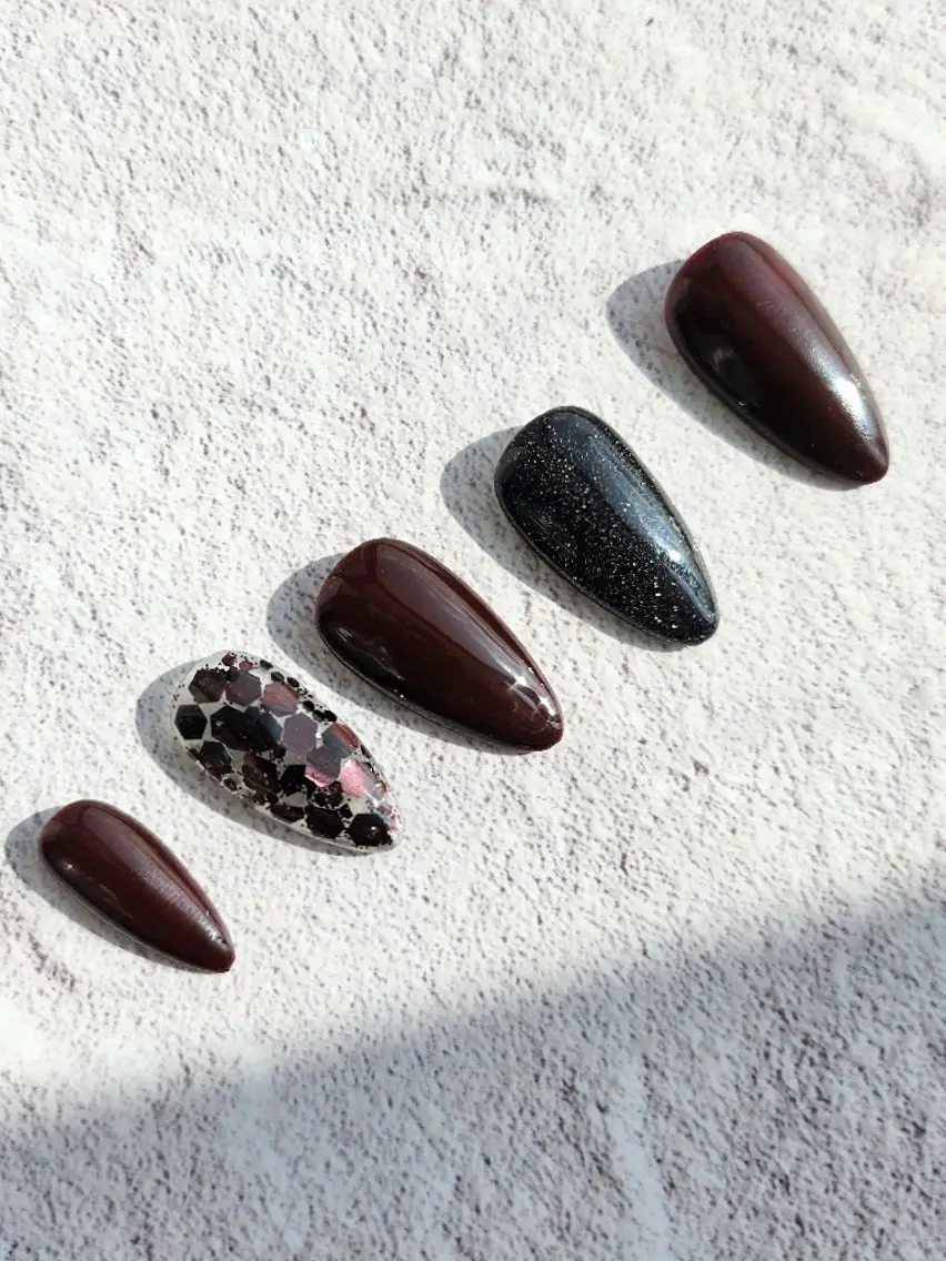 ネイル ボルドー フラッシュネイル ジェルネイル シンプルネイル ハンドネイル Noah'snail   のネイルデザイン