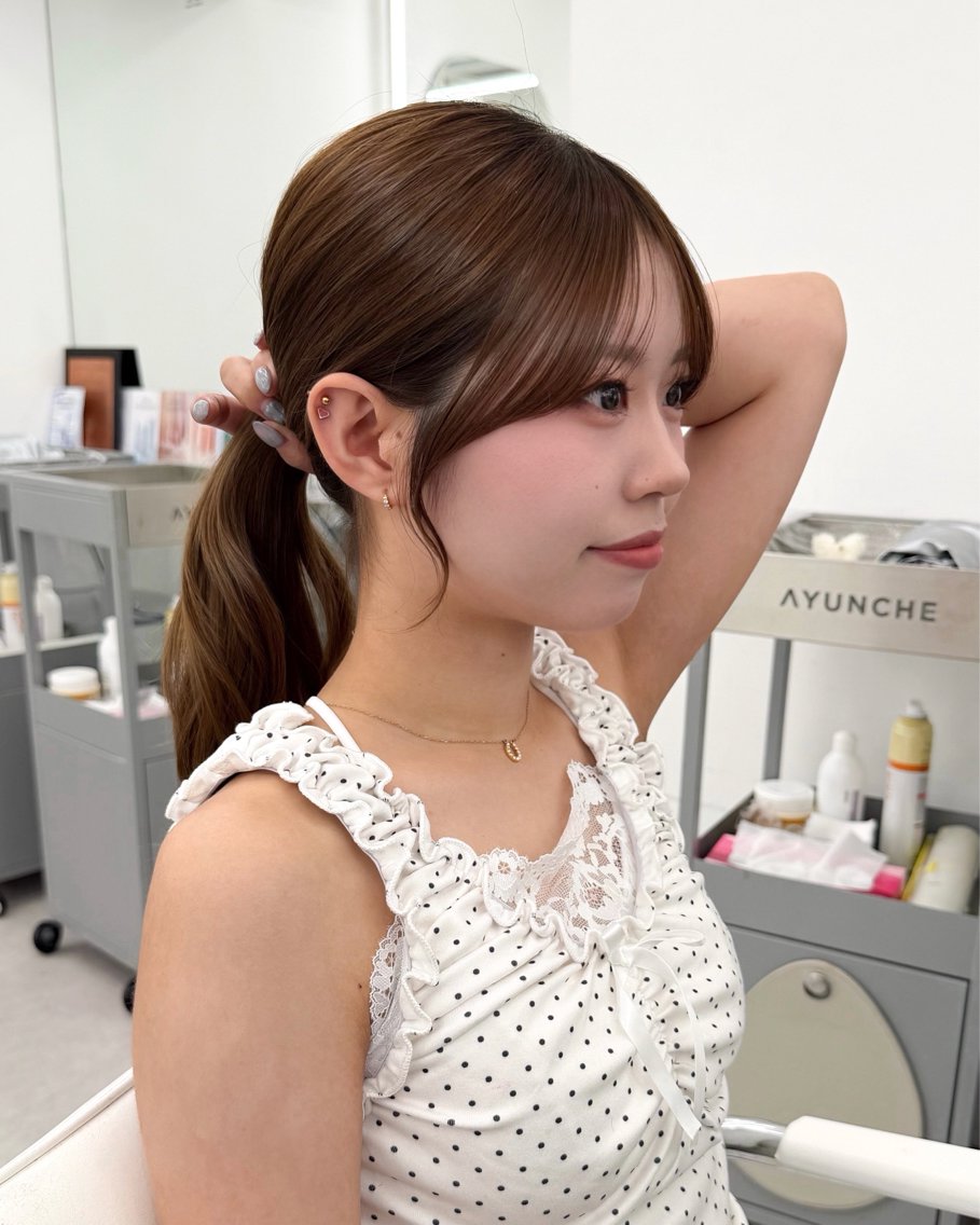 セミロング カット ヘアカラー トリートメント ヘッドスパ ヘアセット 前髪顔まわりカット 🌈中村海聖のヘアスタイル