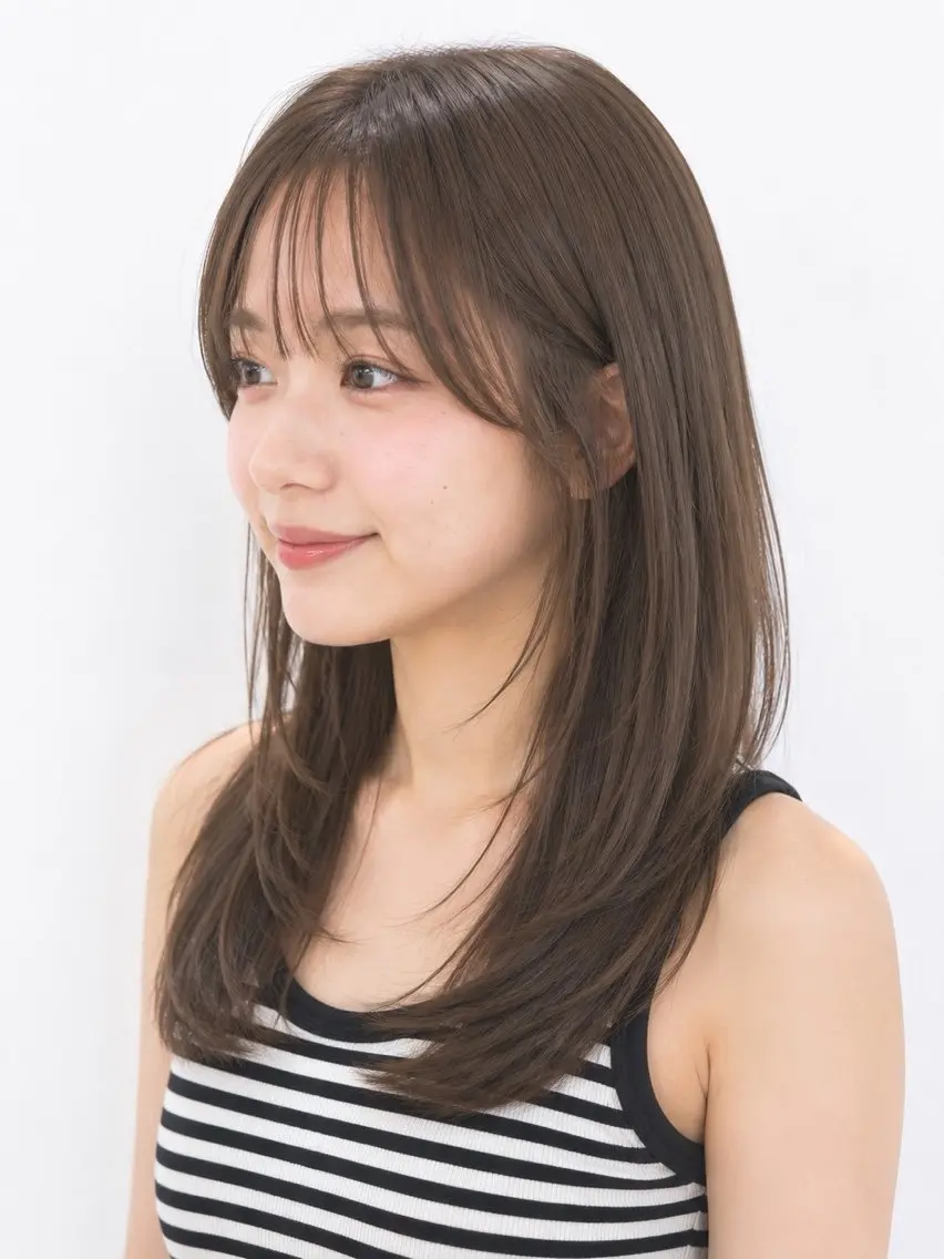 セミロング カラー 透明感カラー グレージュ モカグレージュ ヘアカラー début/ 裕登のヘアスタイル