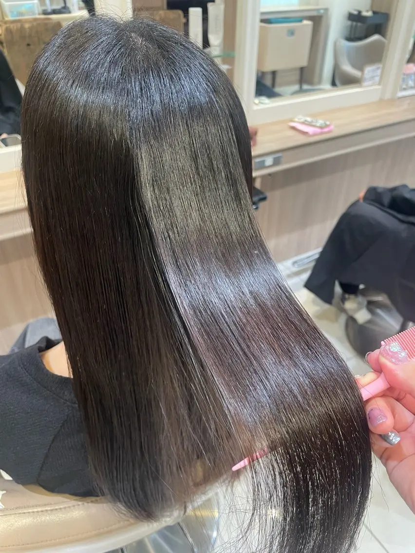 ロング パーマ カット 縮毛矯正 トリートメント 韓国ヘアメイク🎀/ 縮毛矯正✨山本媛香のヘアスタイル