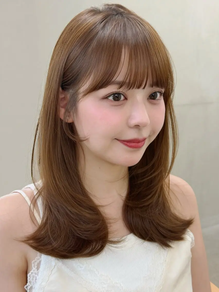 ミディアム カラー ミディアムレイヤー レイヤーカット ❤️アヤカ レイヤーカット❤️のヘアスタイル