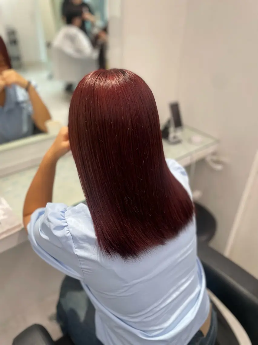 ミディアム カラー ヘアカラー トリートメント トレンド暖色ヘア🍒 miu🍒のヘアスタイル