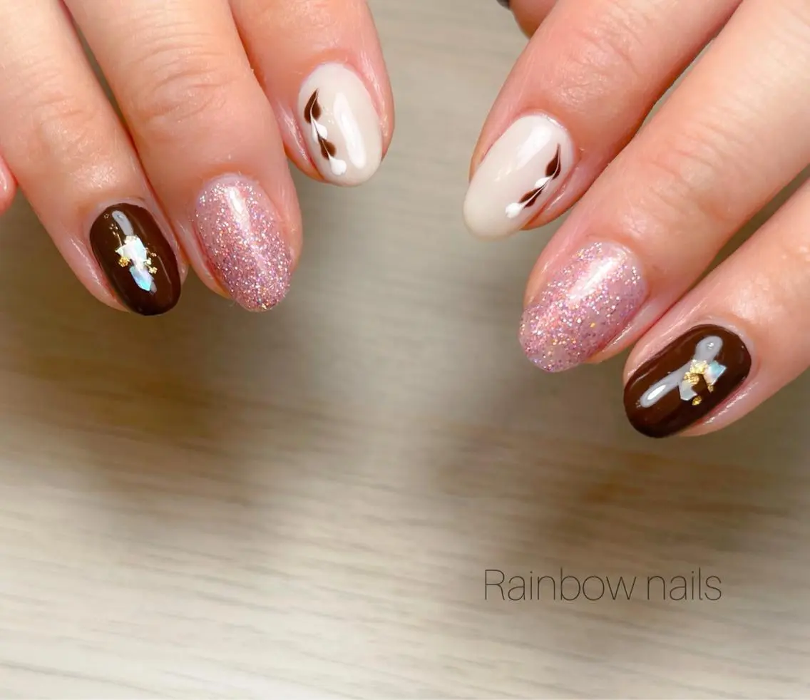ネイル Rainbow nailsくろちゃんのネイルデザイン