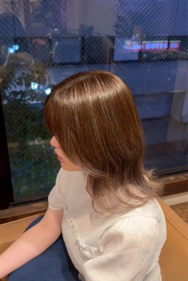 ミディアム カラー ベージュカラー 透明感カラー ハイライトカラー ハイライト ヘアカラー 【Lattan】 田口未彩のヘアスタイル