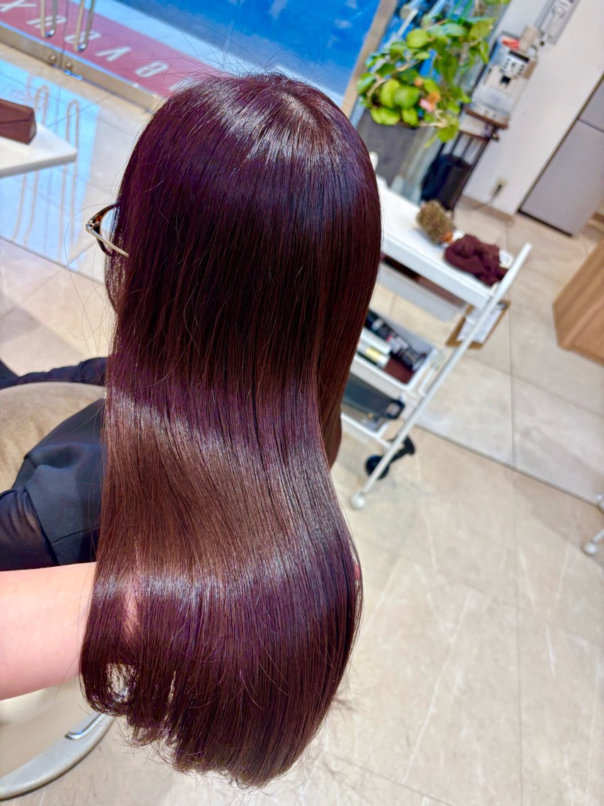 ロング カラー ブリーチ ブリーチなしカラー レッドカラー カット ヘアカラー 暖色カラー/ブリーチ 櫻井　華のヘアスタイル