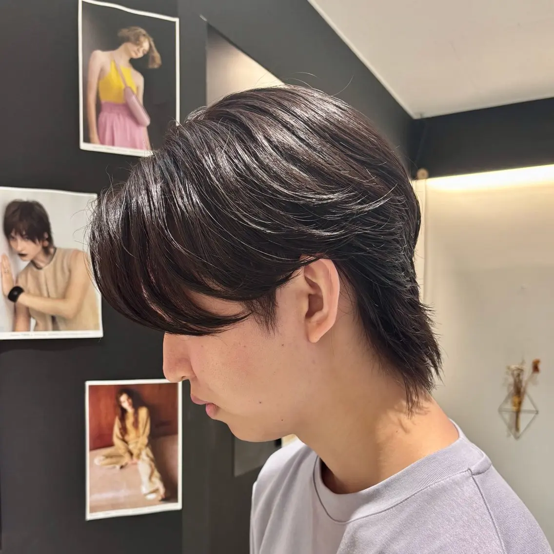 ショート カラー メンズ 黒髪 🌿陽大|艶髪カラー ✨/縮毛矯正✨のヘアスタイル