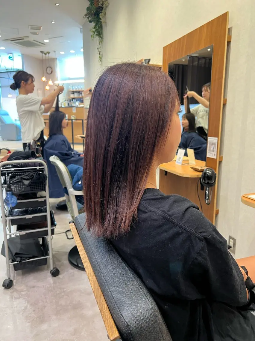 セミロング カラー ヘアカラー ナチュラルカラー√ そーた√蒲生四丁目のヘアスタイル
