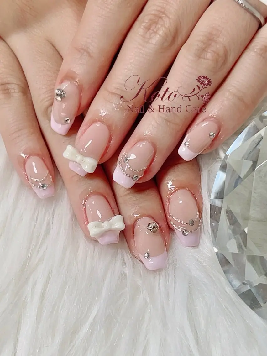 ネイル 長さ出し ジェルネイル 持ち込み ニュアンスネイル 赤色 ハンドネイル Nail Salon KOTOのネイルデザイン