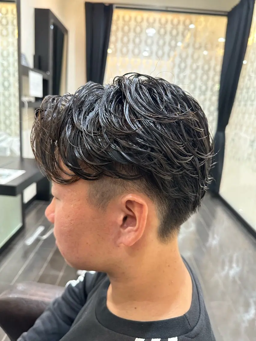 パーマ メンズ ナチュラルヘア 神田一瑳のヘアスタイル