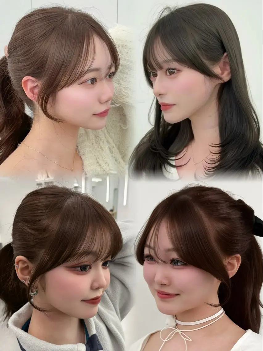 ロング カラー レイヤーカット 小顔カット カット ヘアカラー トリートメント 韓国ヘア/レイヤー/ 顔まわり足立遥奈のヘアスタイル