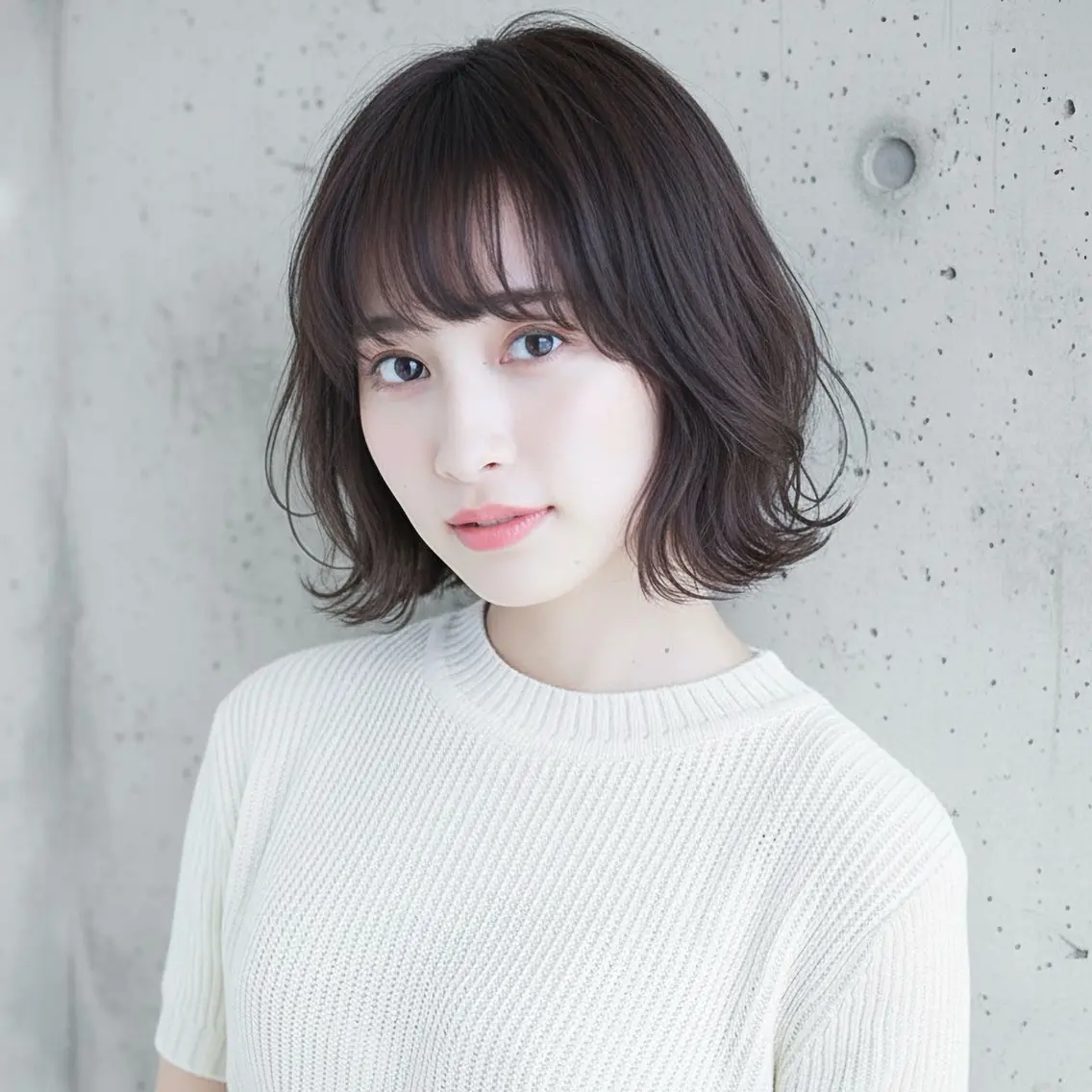 ミディアム カット ヘアカラー ハッシュカット 田窪珠妃のヘアスタイル