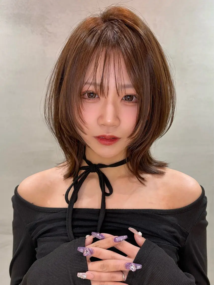 ミディアム カット ヘアカラー トリートメント 仙台Ｉ韓国レイヤー Ｉ髪質改善Ｉ伊藤拓海のヘアスタイル
