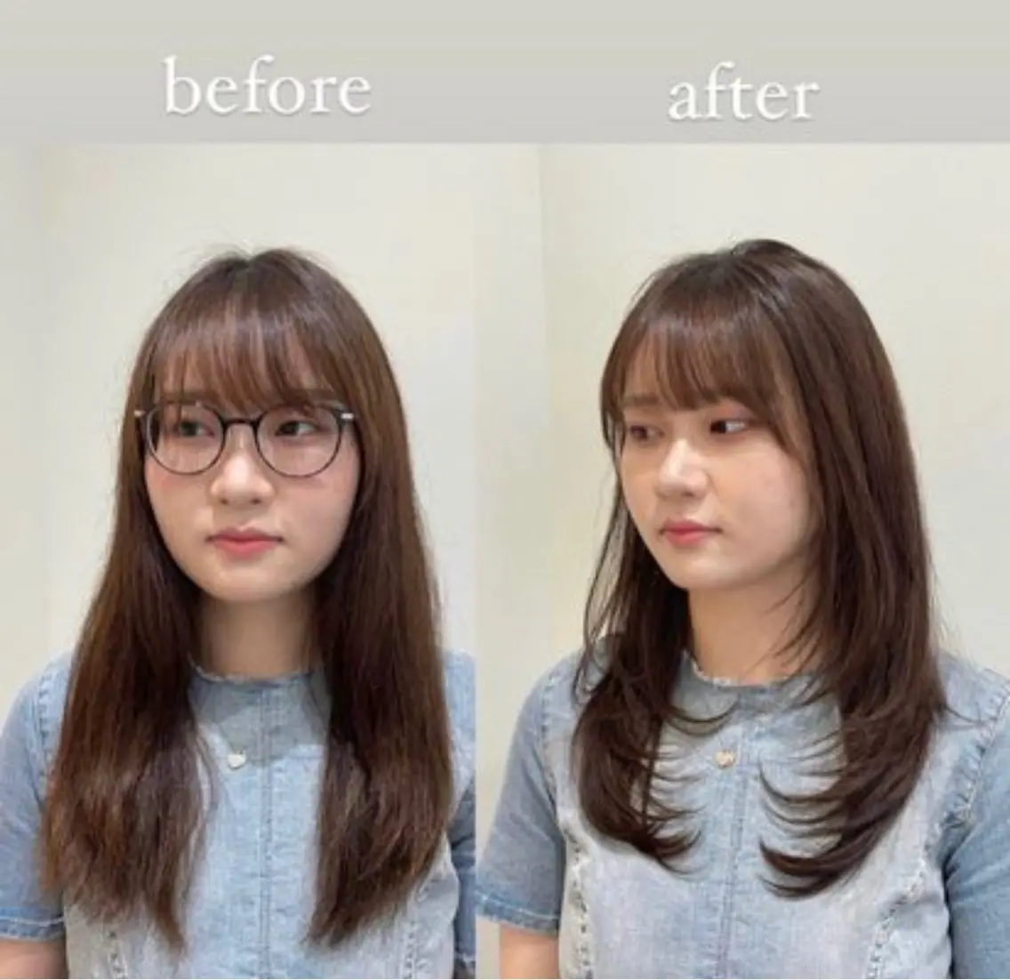 セミロング 韓国風ヘア レイヤーカット カット ヘアカラー トリートメント ❤︎︎韓国ヘア❤︎︎ 𝑺𝒉𝒊𝒉𝒐のヘアスタイル