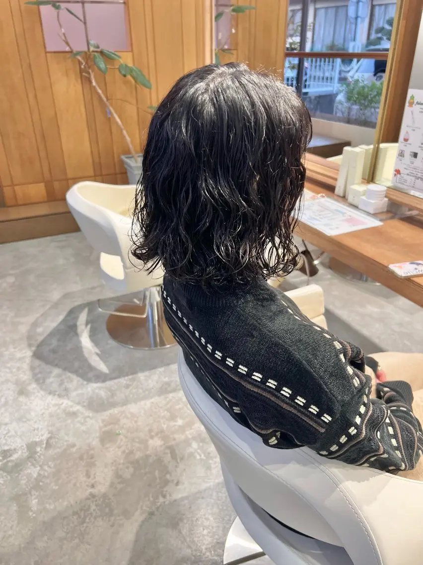ミディアム パーマ ミディアムパーマ ボブ カット パーマ WATANABE MISAKIのヘアスタイル