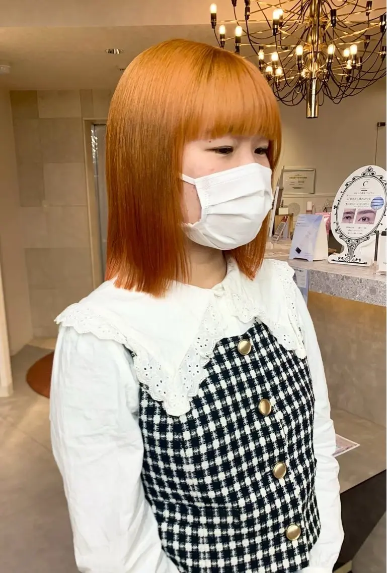ミディアム カラー ヘアアレンジ も も えのヘアスタイル