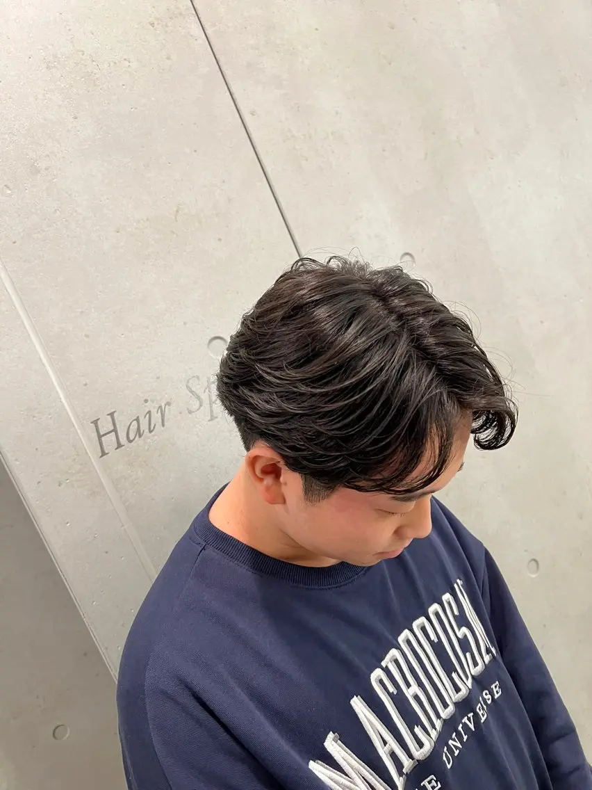 パーマ メンズ メンズパーマ 郡山駅前メンズ特化 岩﨑大翼のヘアスタイル