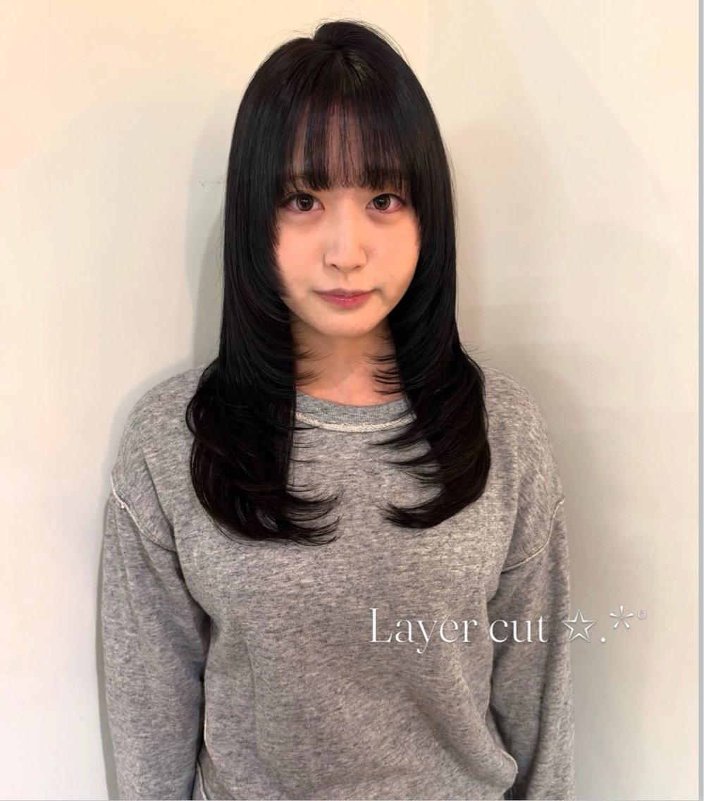 セミロング レイヤーカット 似合わせカット vince gio 彩織【saori】のヘアスタイル