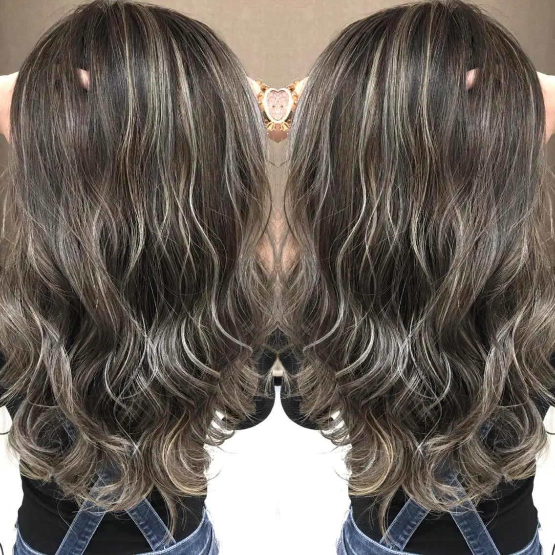 ロング カラー ハイライトカラー 3Dハイライト ハイライト ヘアカラー トリートメント 井上 一平のヘアスタイル