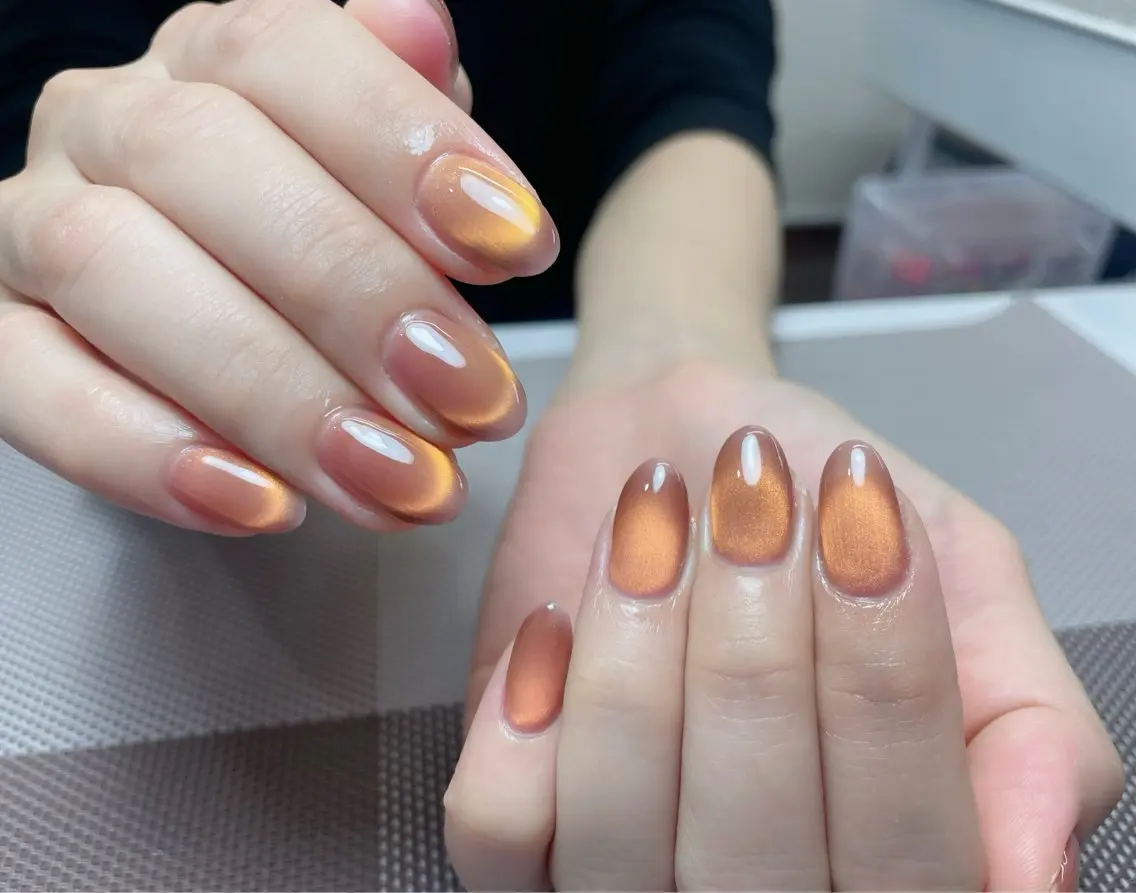 ネイル ジェルネイル ラメ(グリッター) ラメグラデーション マグネットネイル ワンカラーネイル MEO NAIL 研修ネイリストのネイルデザイン