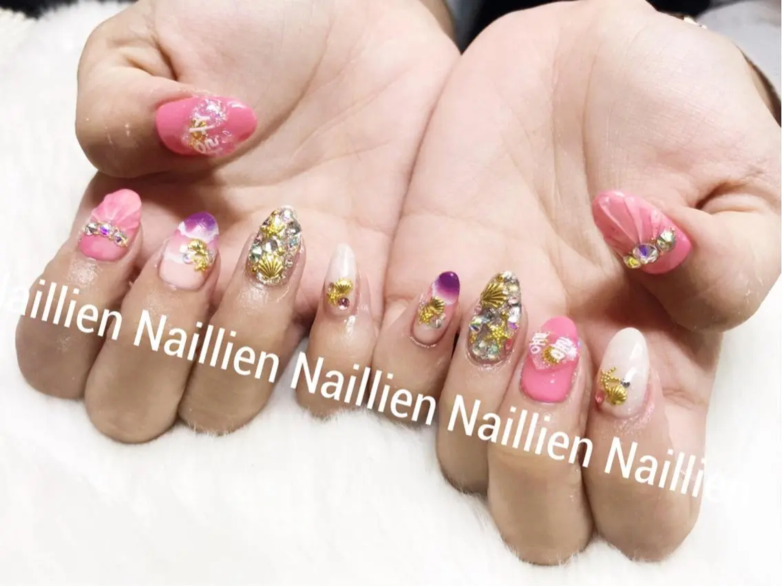 ネイル クリアネイル ハート ハンドネイル Nail lieNのネイルデザイン