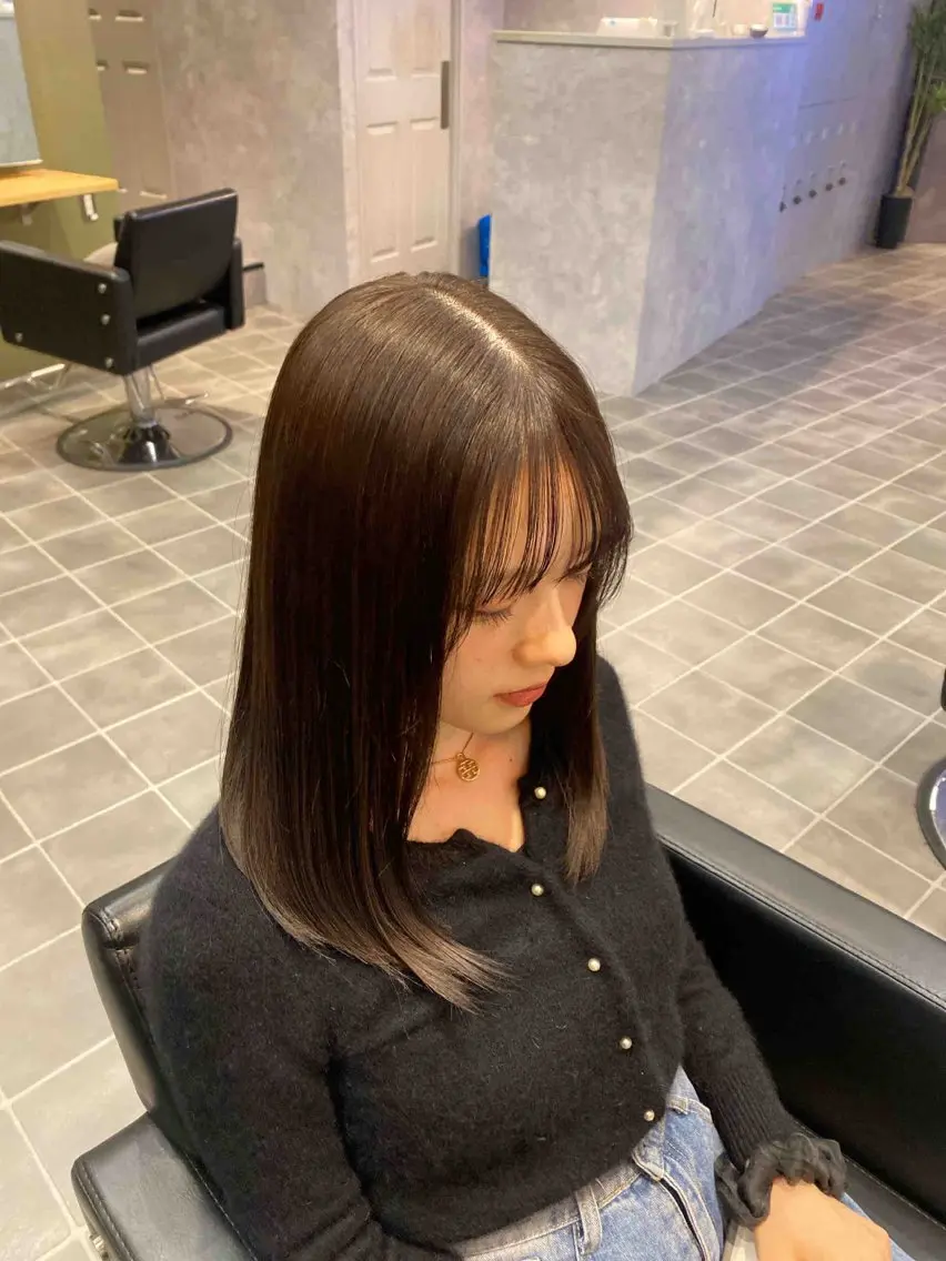 カラー ブラウンカラー ショコラブラウン 透明感カラー 一ノ谷 優妃のヘアスタイル