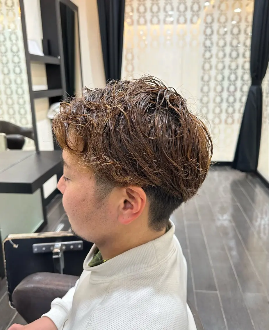 パーマ メンズ ナチュラルヘア 神田一瑳のヘアスタイル