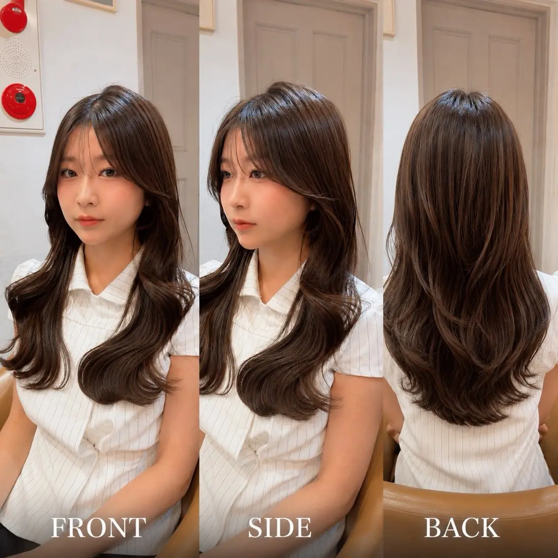 ロング カット ヘアカラー トリートメント ✨韓国レイヤー/透明 感カラー/目黒慎太郎のヘアスタイル