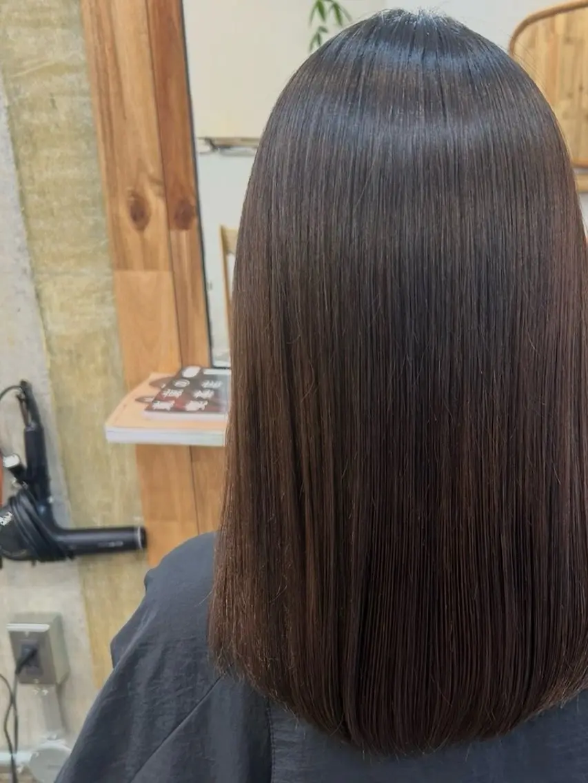 ロング 縮毛矯正 momona english okのヘアスタイル