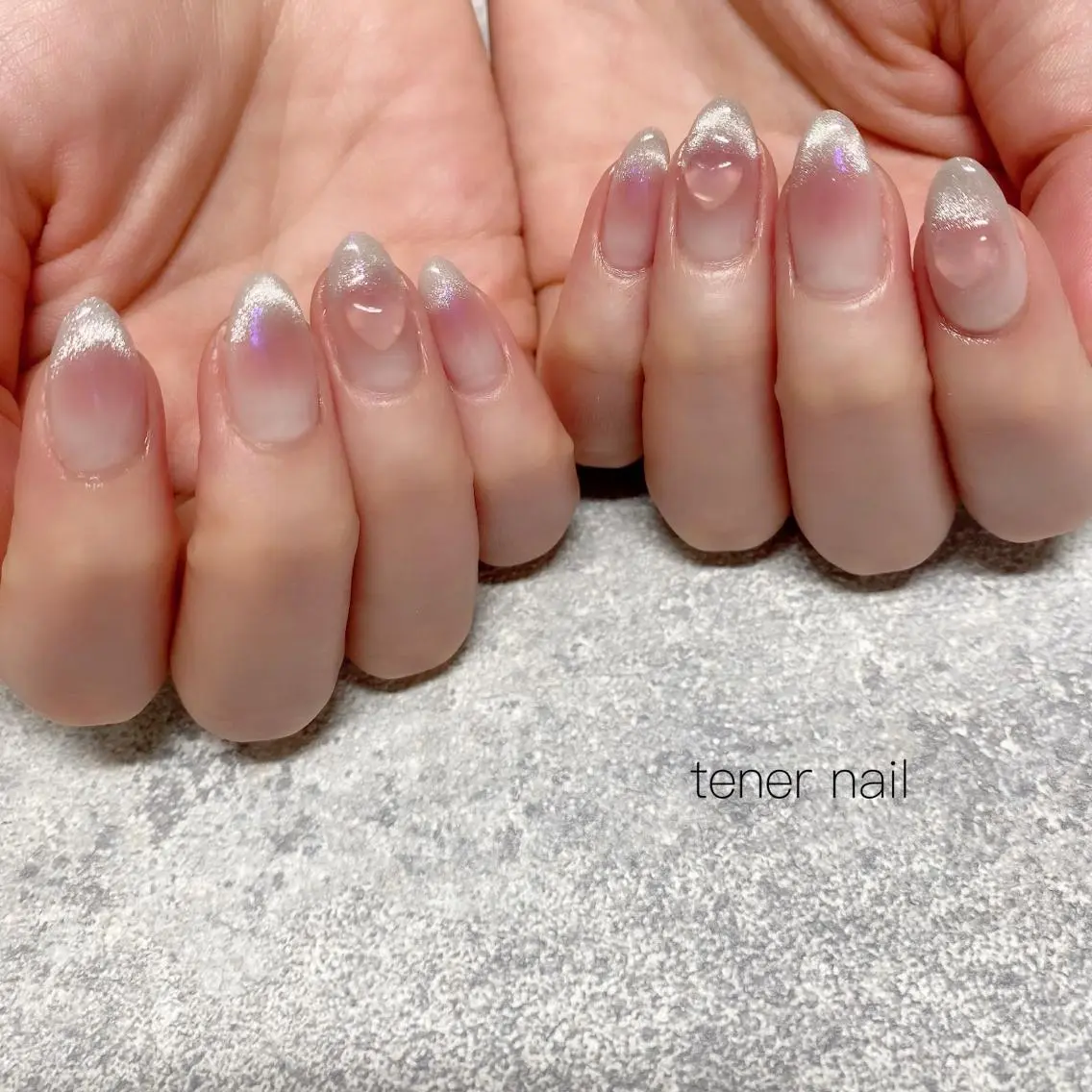 ネイル オーロラネイル チークネイル フレンチネイル マグネットネイル マグネットフレンチ テネルネイル tener nailのネイルデザイン