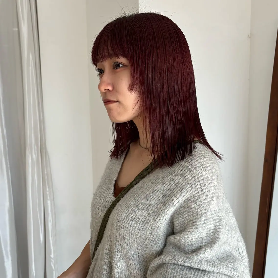 ミディアム カラー 髪質改善 ヘアカラー 的場 莉音のヘアスタイル
