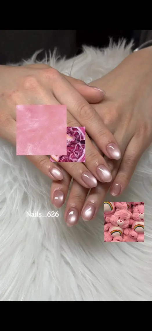 ネイル ガーリー 韓国ネイル マグネットネイル 持ち込み ピンク ハンドネイル Nails__626 Ayuのネイルデザイン