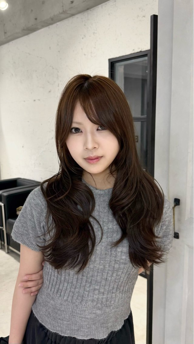 ロング カラー ブラウンカラー ショコラブラウン レイヤーカット カット ヘアカラー トリートメント あんな🦋レイヤー カット/透明感カラーのヘアスタイル
