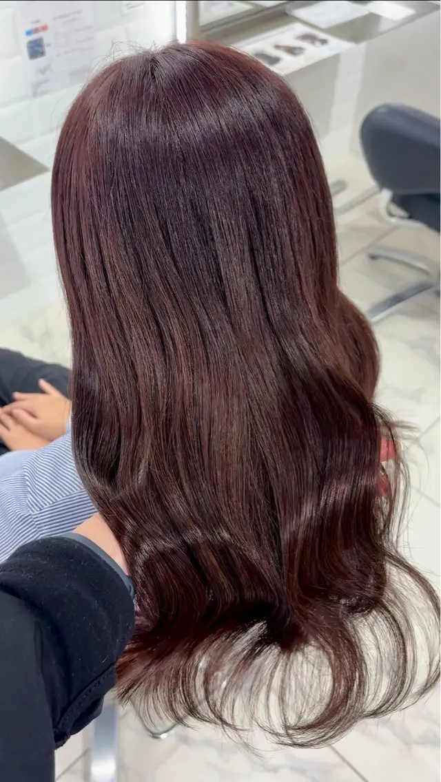ロング カラー ブラウンカラー オレンジ オレンジブラウン ピンクカラー 透明感艶カラー/ 岡田澪香のヘアスタイル