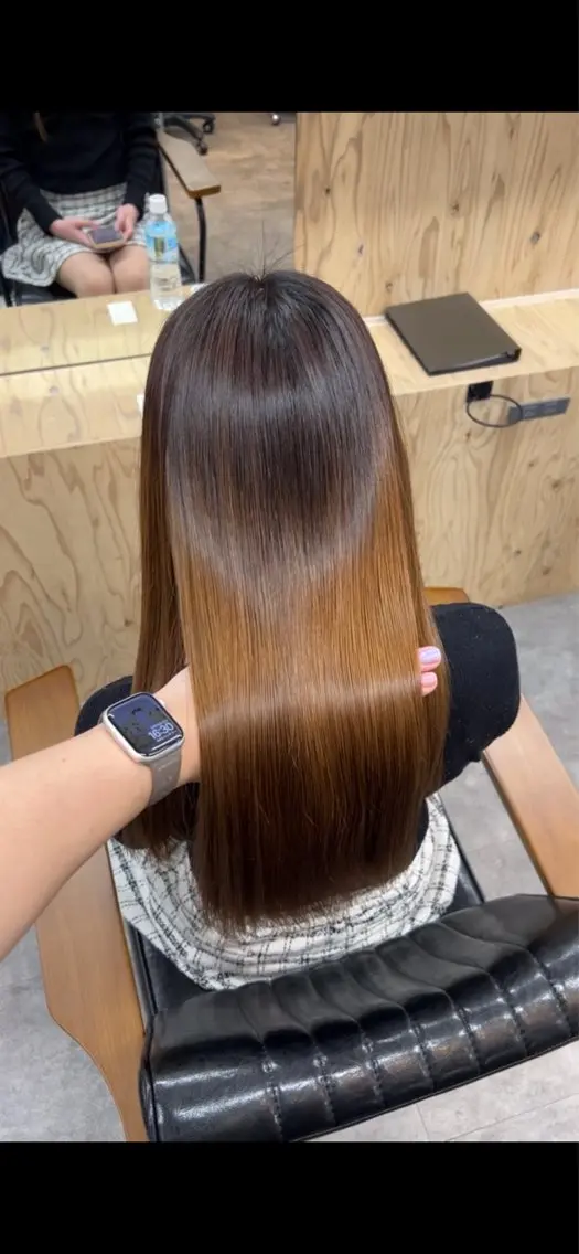 ロング 酸性ストレート 縮毛矯正 トリートメント 縮毛矯正/髪質改善 /nuup岩田のヘアスタイル