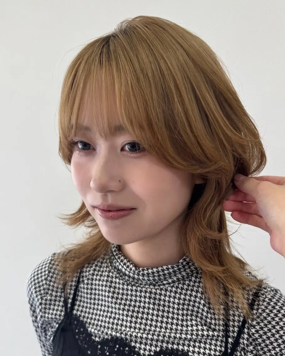 ミディアム カット ヘアカラー さくら🍒ツヤ髪 /似合わせカラーのヘアスタイル