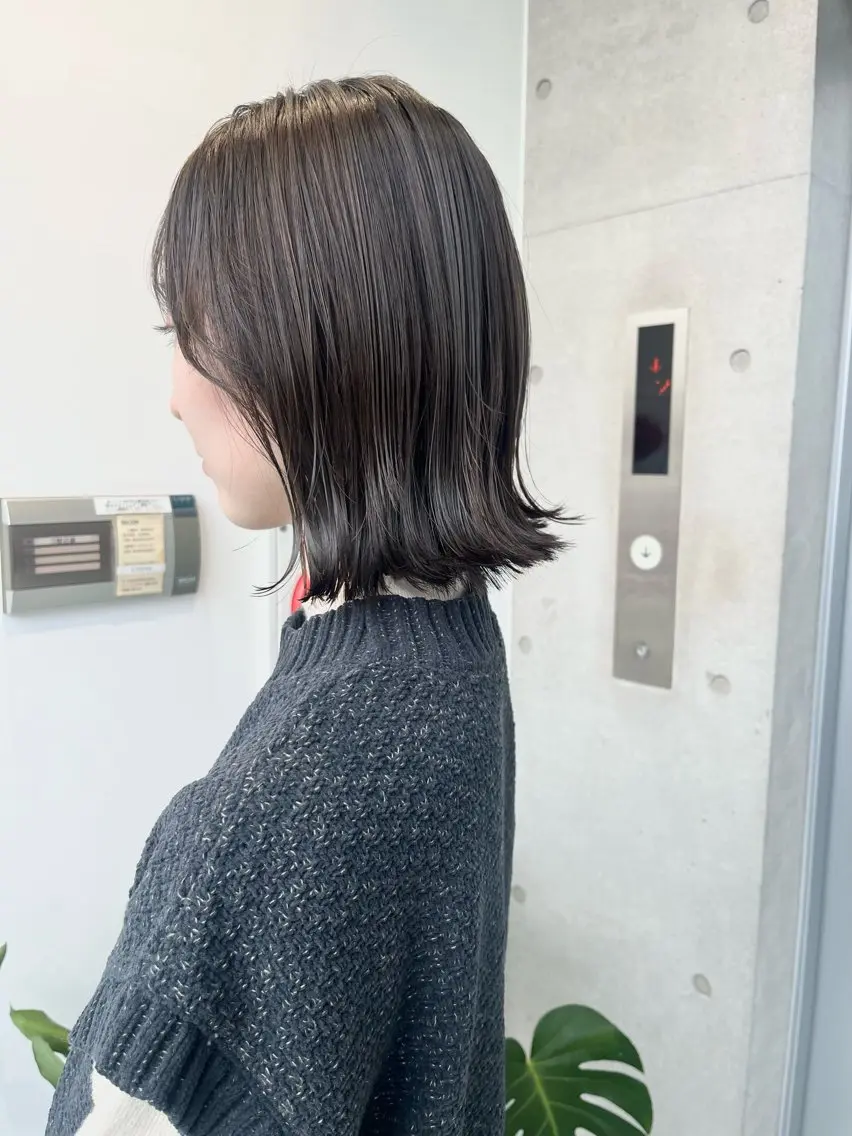 ロング カラー パーマ ヘアアレンジ 透明感/オリーブ/ グレージュ/YUKAのヘアスタイル