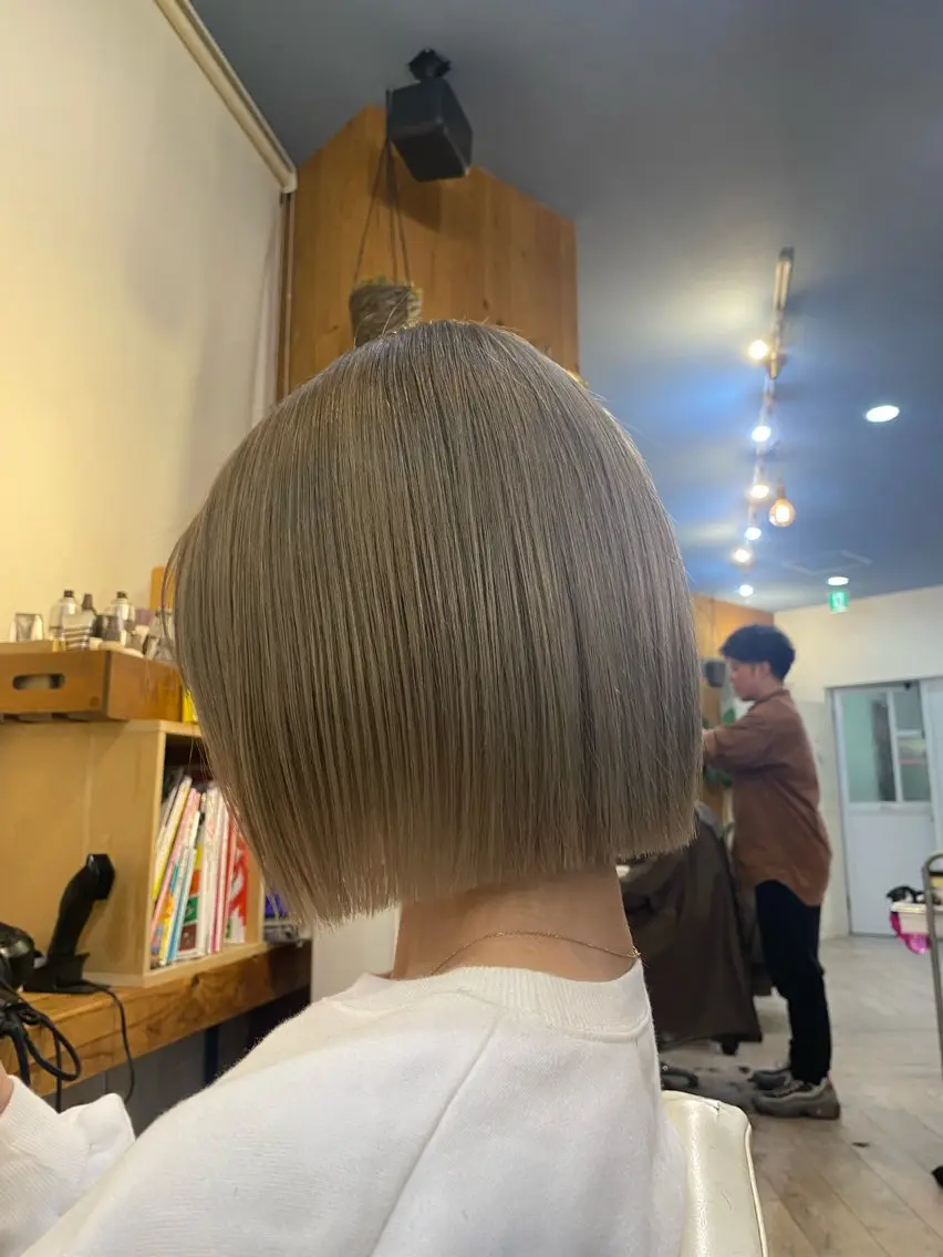 ショート カラー ブロンド ボブ Ryu✨艶髪 髪質改善ストレート✨のヘアスタイル