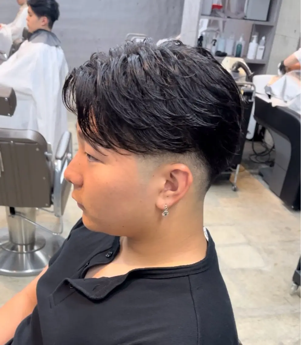 パーマ メンズ カット パーマ 岡本 悠聖のヘアスタイル